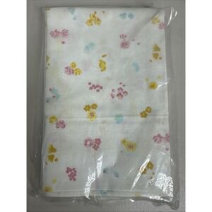 Vintage Royale Standard Pillow Cases Floral Dark Yellow Blue Pink Made In USA